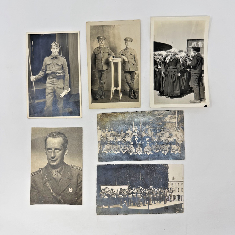 Lot of 6 Vintage WWI Military Real Photo Postcards British Army Portraits